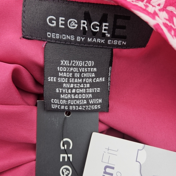 George By Mark Eisen Womens XXL Pink & White V Neck Sleeveless Blouse NWT - Picture 5 of 5